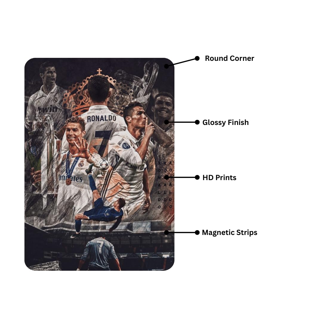 Zesta Ronaldo – Design 3 self-adhesive MDF wooden wall hanging - image 3