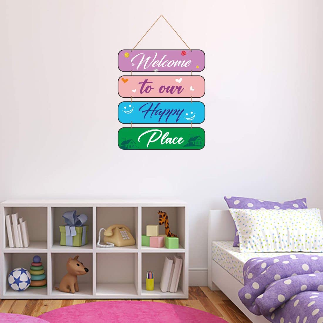Zesta Happy Place MDF wooden wall hanging - image 4