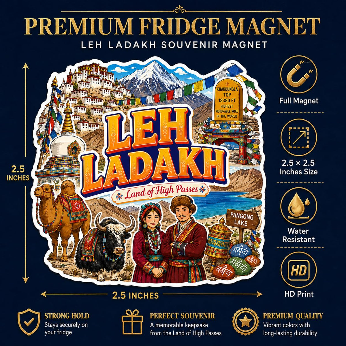 Zesta Leh Ladakh wooden fridge magnet - image 4