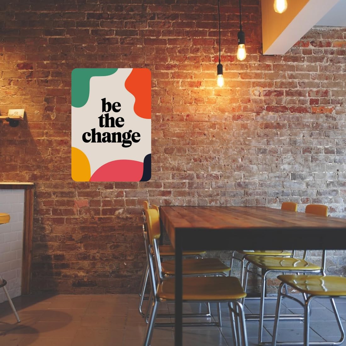 Zesta Be the Change self-adhesive MDF wooden wall hanging - image 4