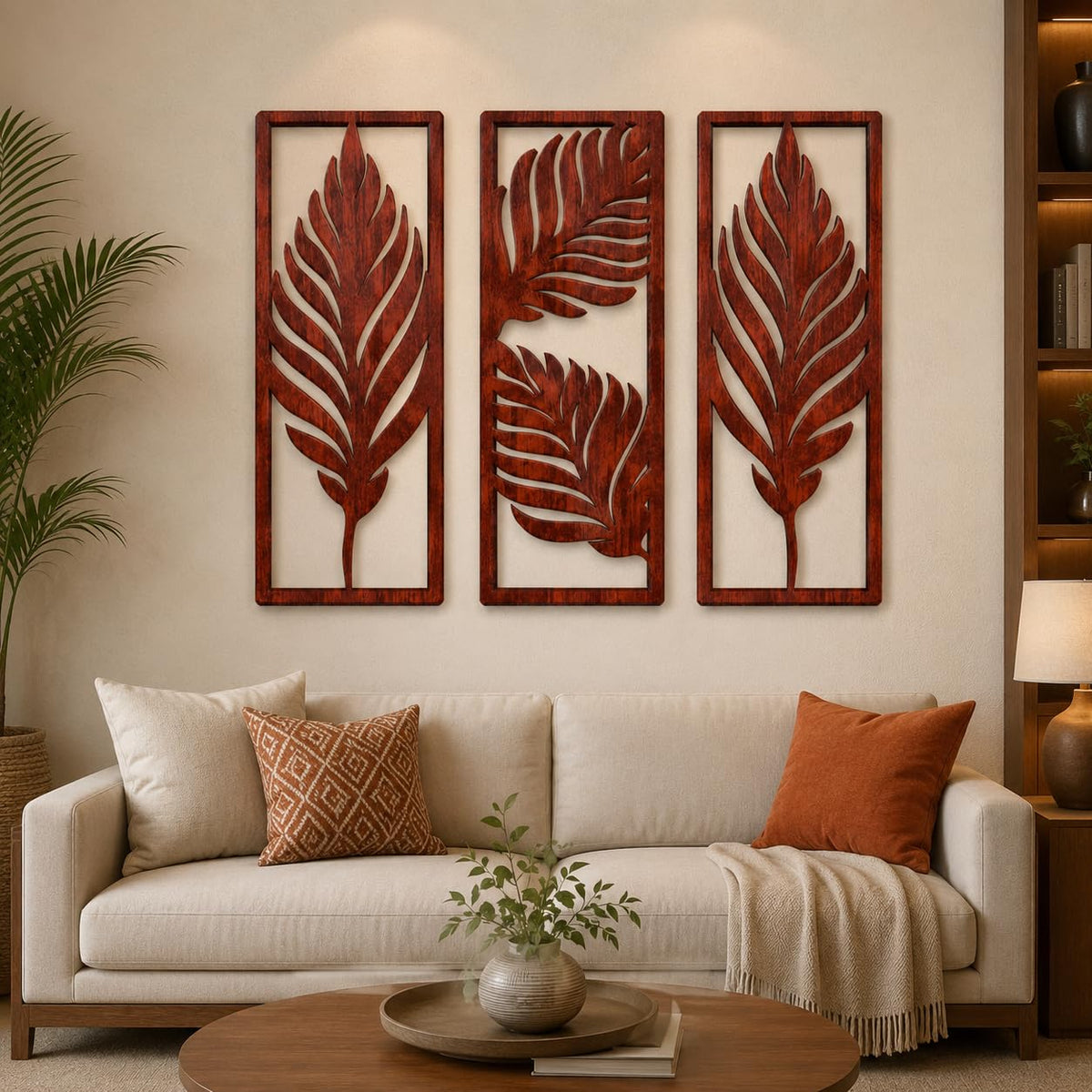 Zesta Brown Leaves MDF wooden wall hanging - image 4