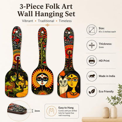 Zesta Rajasthani Spoon MDF wooden wall hanging - image 4
