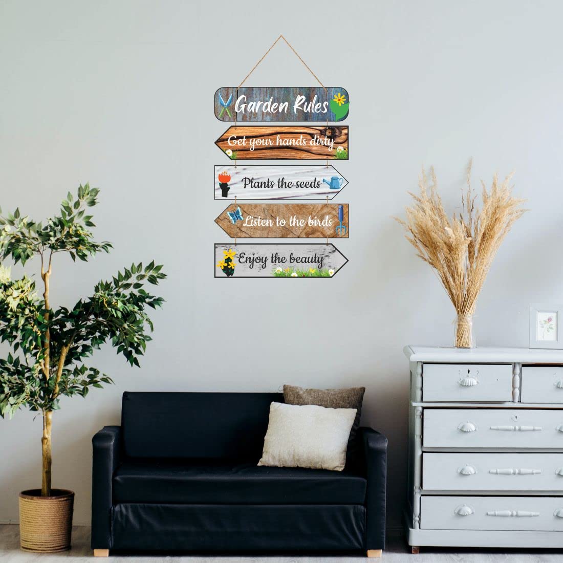 Zesta Garden Rules MDF wooden wall hanging - image 4