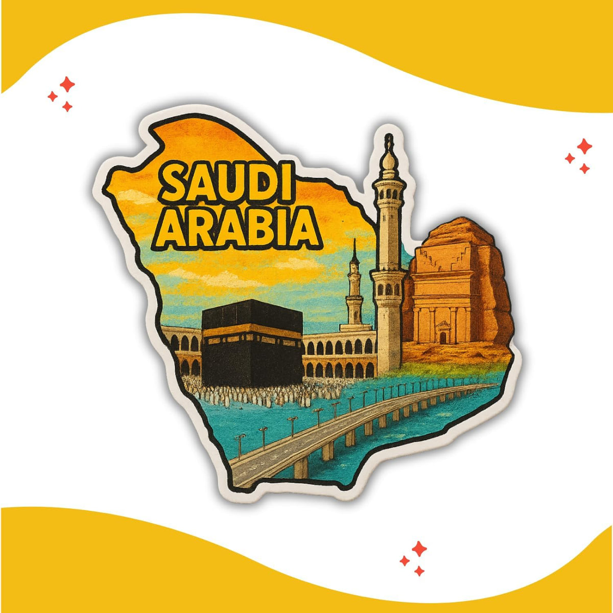 Zesta Saudi Arabia wooden fridge magnet - image 4