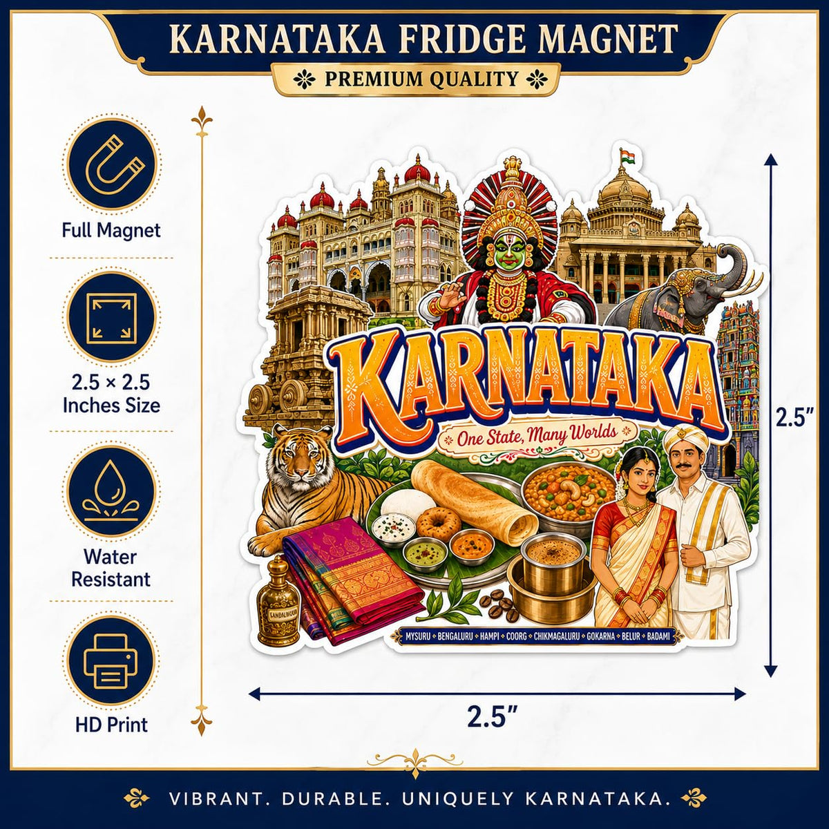Zesta Karnataka wooden fridge magnet - image 4