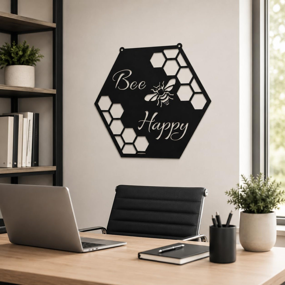 Zesta Bee Happy MDF wooden wall hanging - image 4