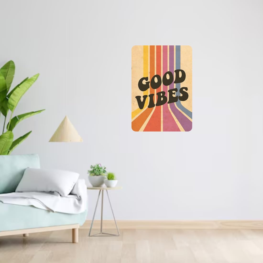 Zesta Good Vibes self-adhesive MDF wooden wall hanging - image 4
