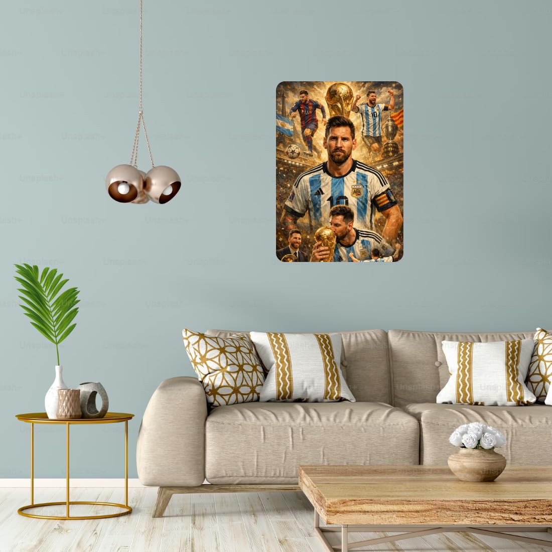 Zesta Messi self-adhesive MDF wooden wall hanging - image 5