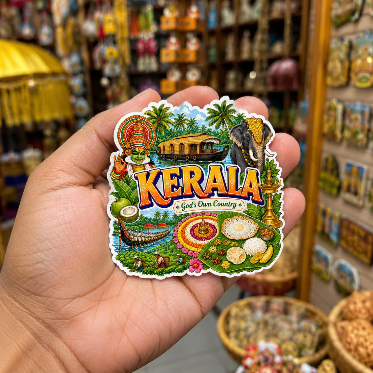Zesta Kerala wooden fridge magnet - image 5
