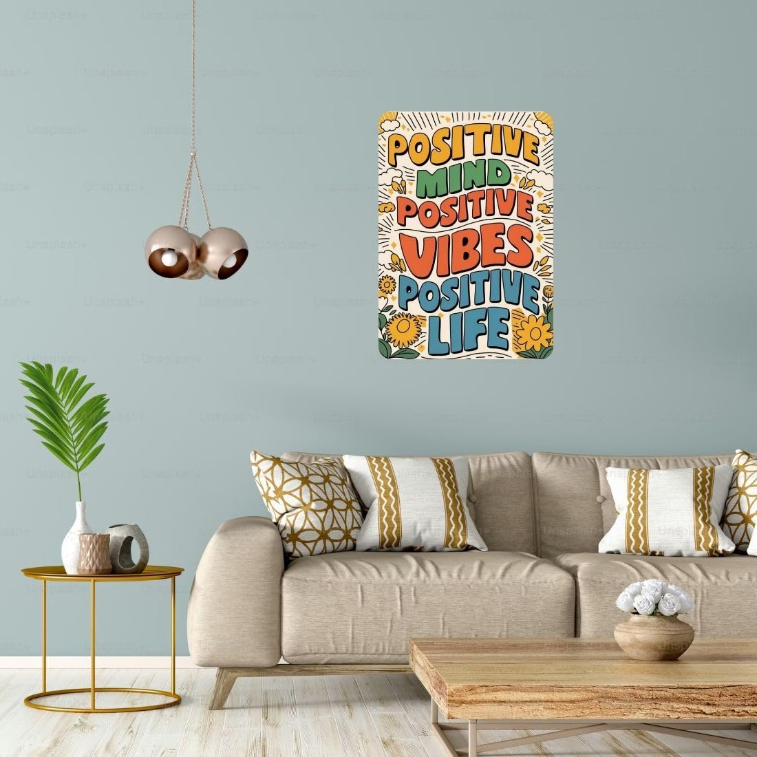 Zesta Positive Mind self-adhesive MDF wooden wall hanging - image 5