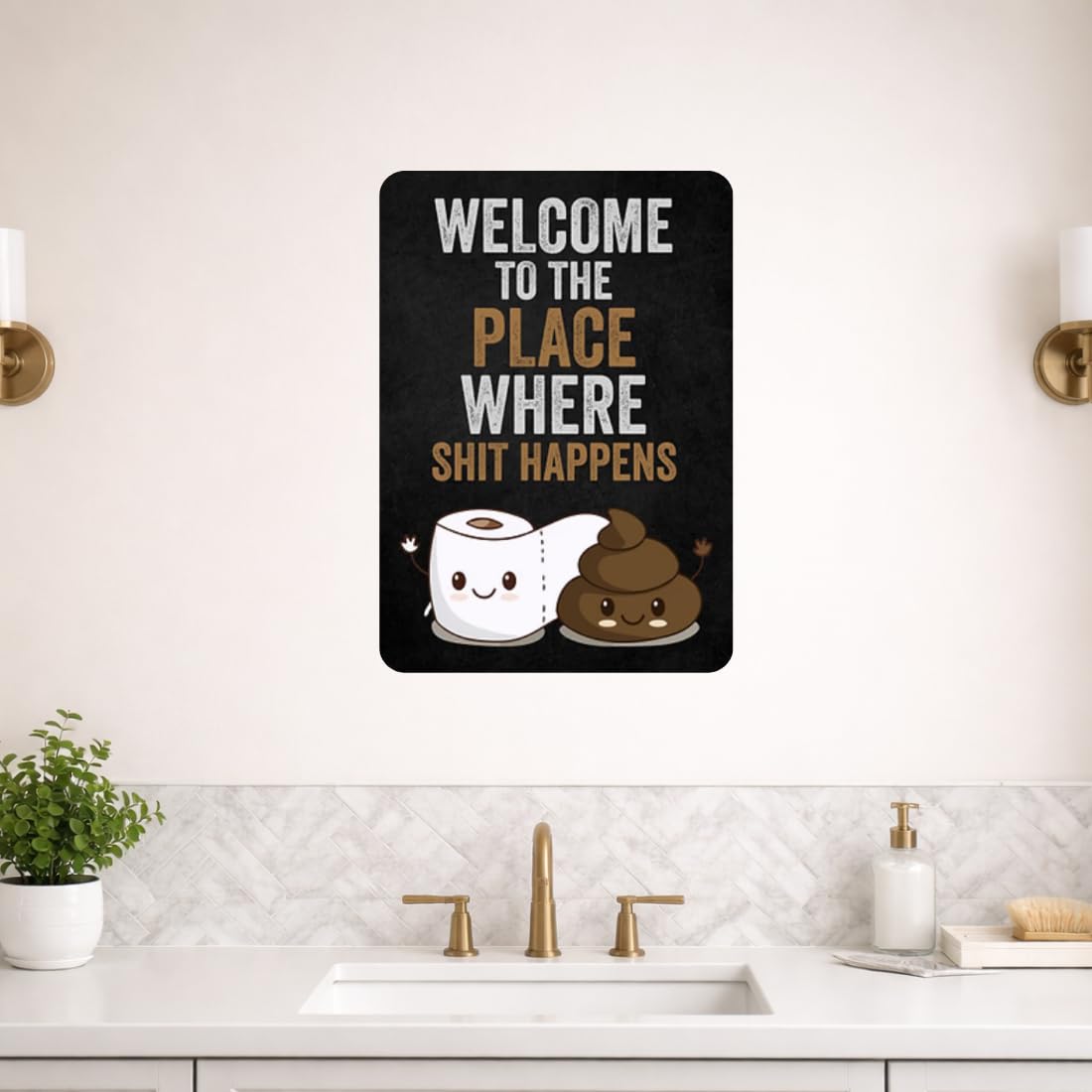 Zesta Bathroom – Design 3 self-adhesive MDF wooden wall hanging - image 5