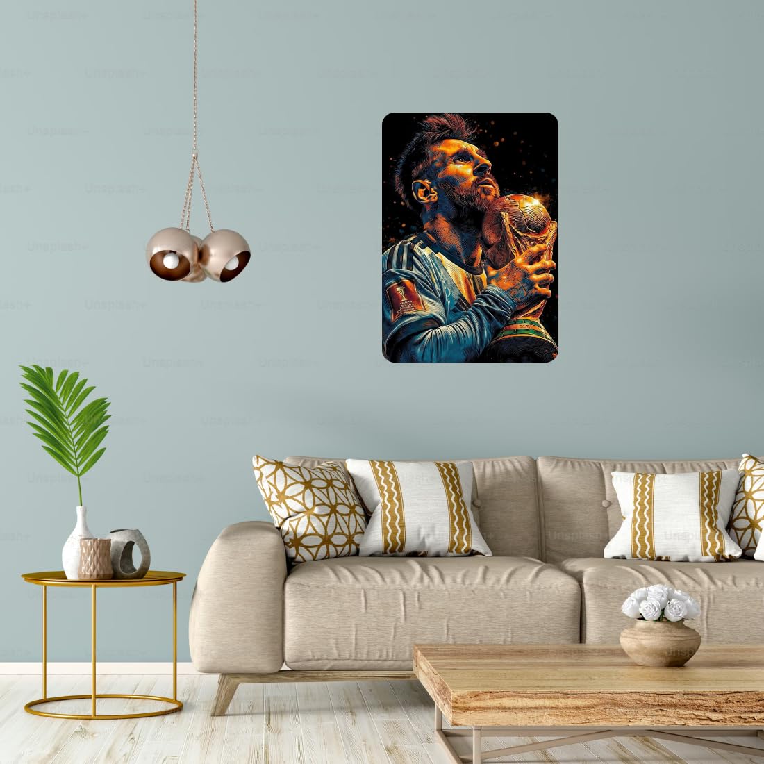 Zesta Messi – Design 3 self-adhesive MDF wooden wall hanging - image 5