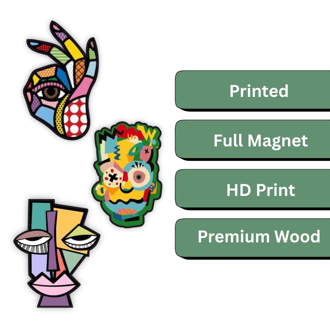 Zesta Abstract Arts wooden fridge magnet - image 5