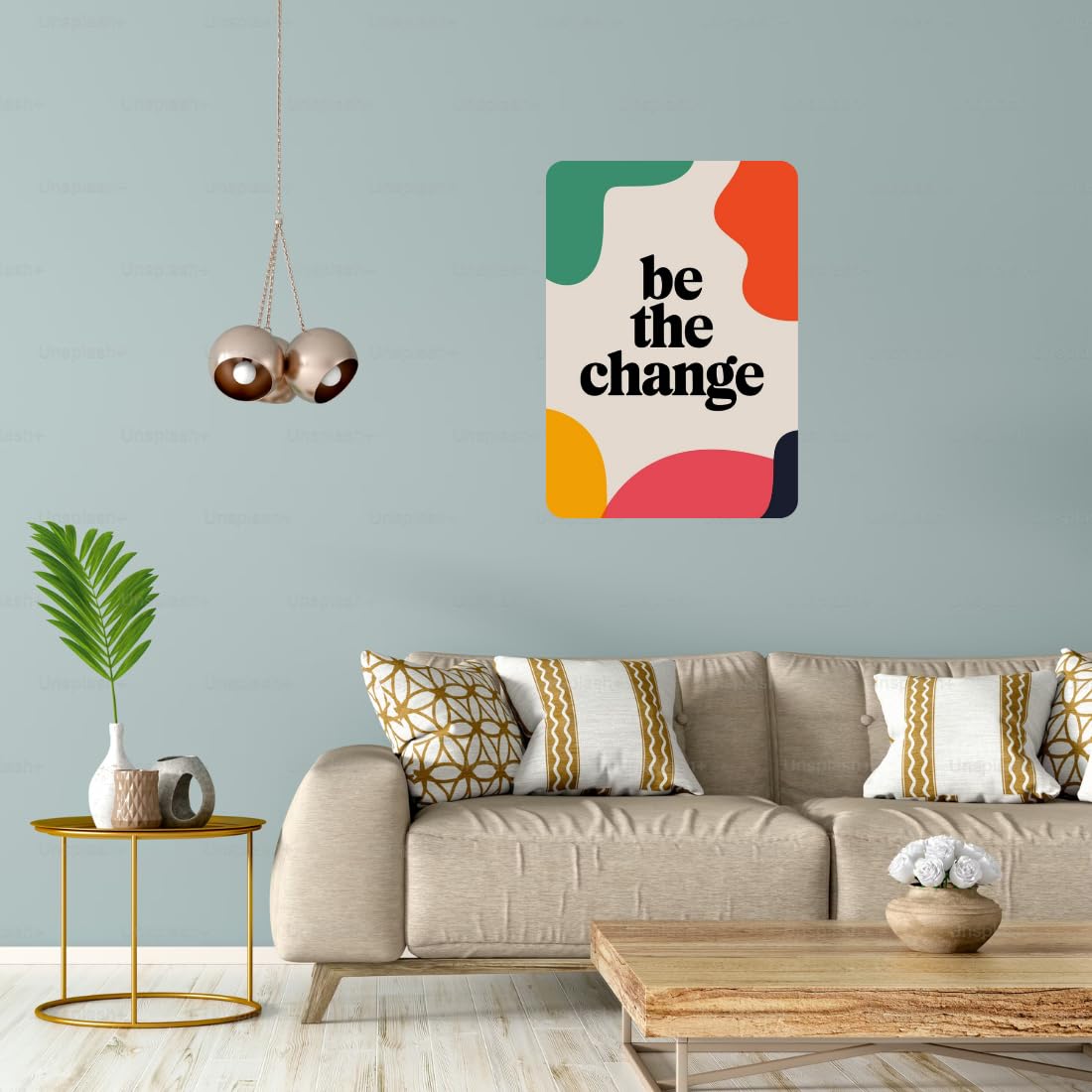 Zesta Be the Change self-adhesive MDF wooden wall hanging - image 5