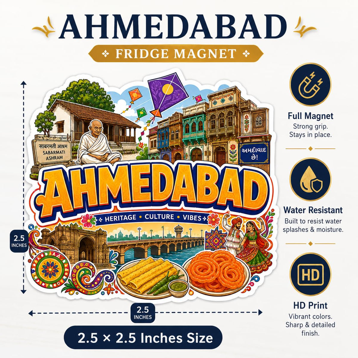 Zesta Ahmedabad wooden fridge magnet - image 5
