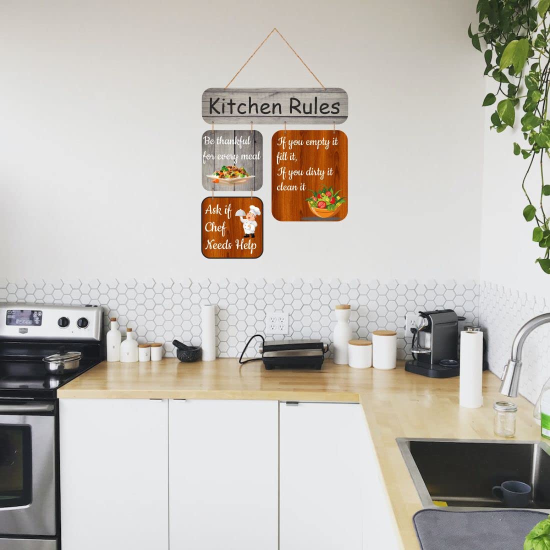 Zesta Kitchen Rules MDF wooden wall hanging - image 6