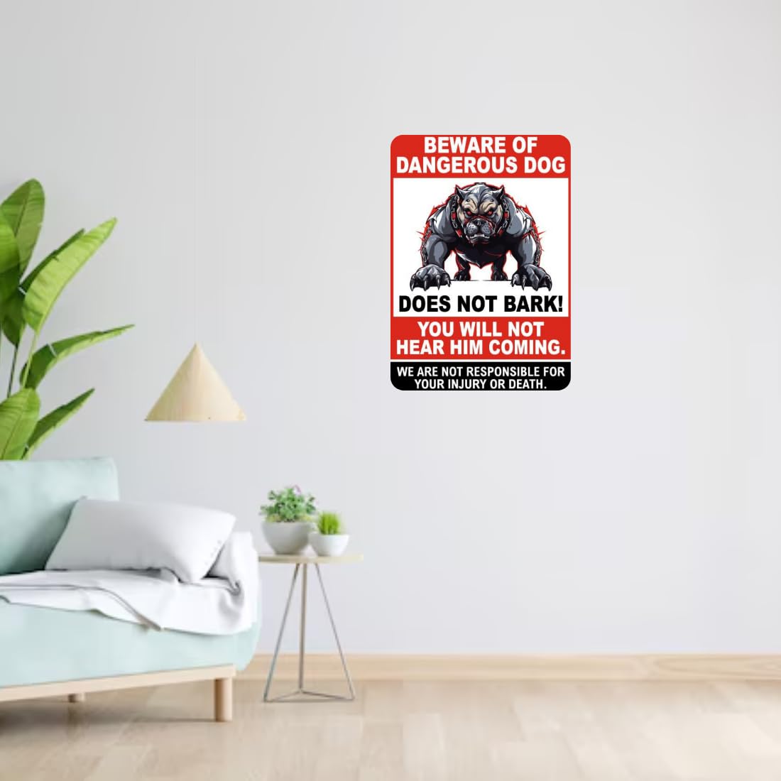 Zesta Beware of Dogs self-adhesive MDF wooden wall hanging - image 6