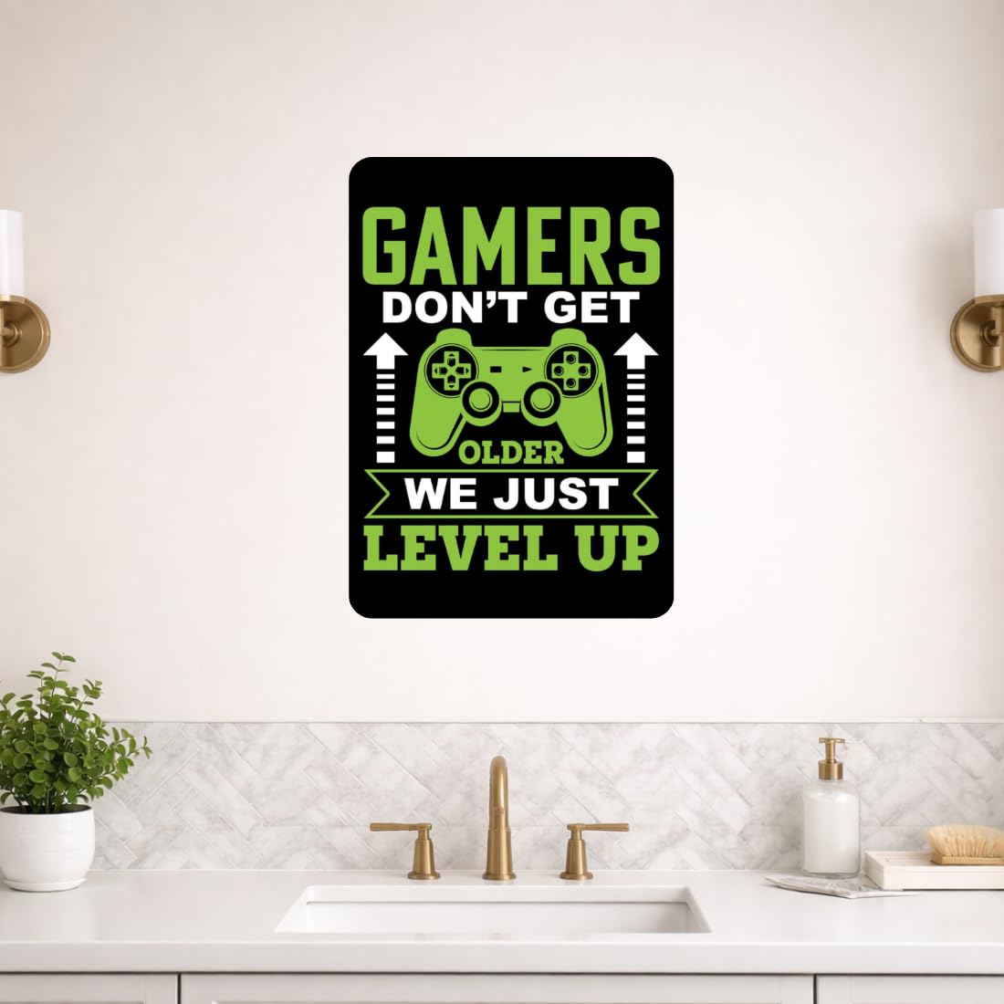 Zesta Gamer self-adhesive MDF wooden wall hanging - image 6