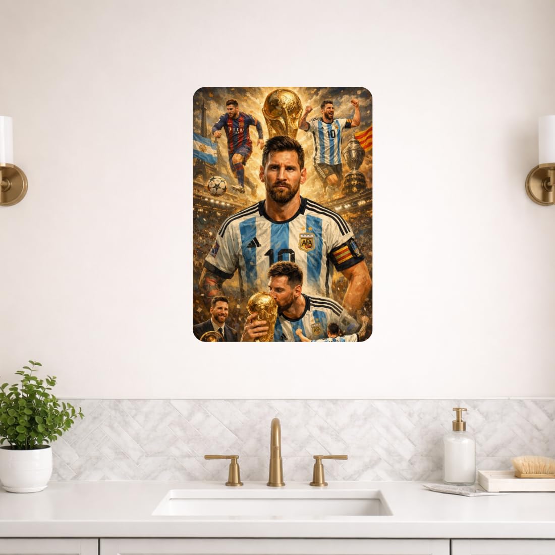 Zesta Messi self-adhesive MDF wooden wall hanging - image 7