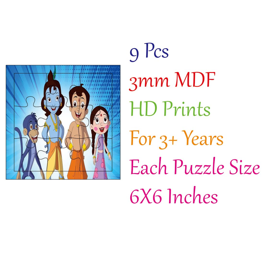 Otidge Chota Bheem wooden jigsaw puzzles, pack of 4 - image 7