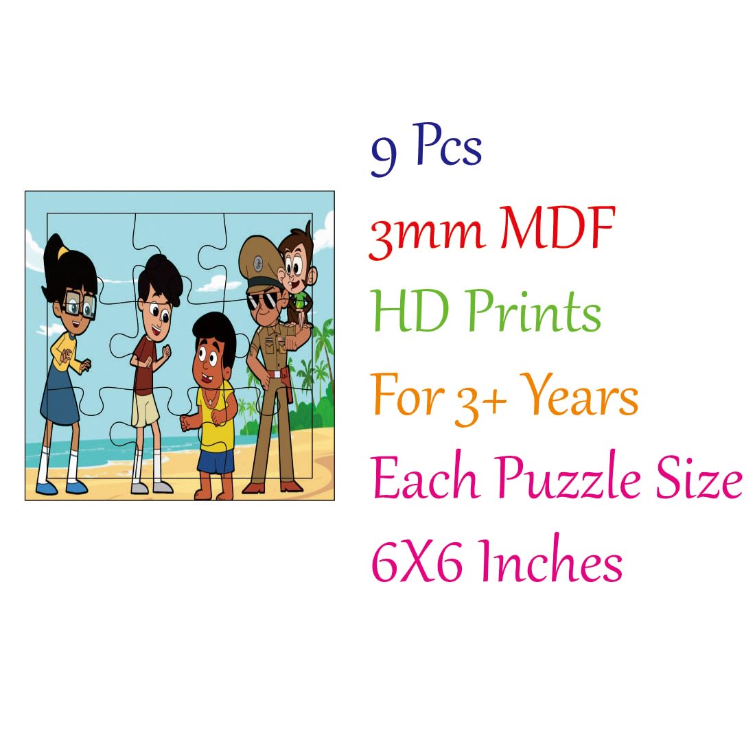 Otidge Little Singham wooden jigsaw puzzles, pack of 4 - image 7