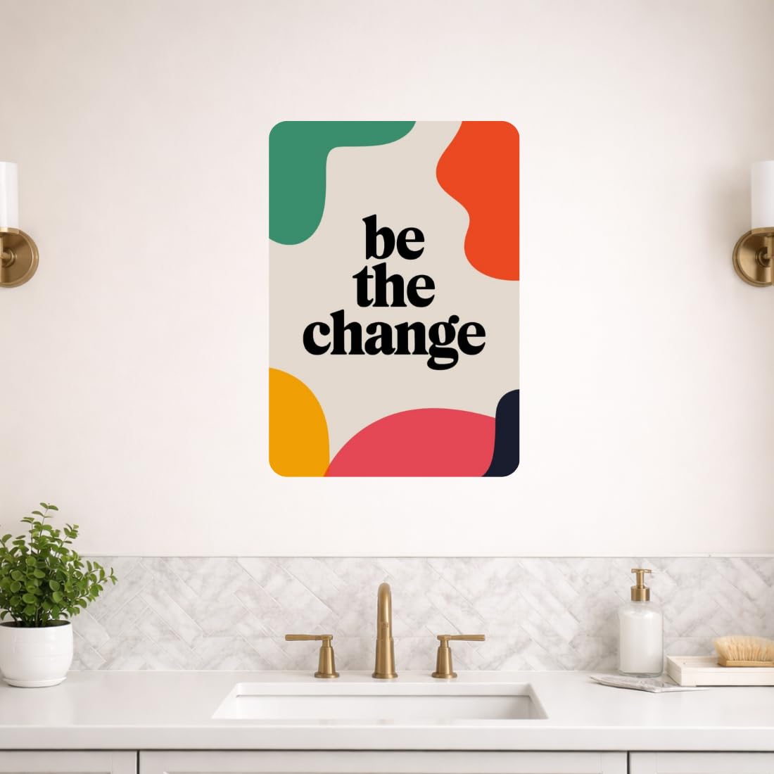 Zesta Be the Change self-adhesive MDF wooden wall hanging - image 7
