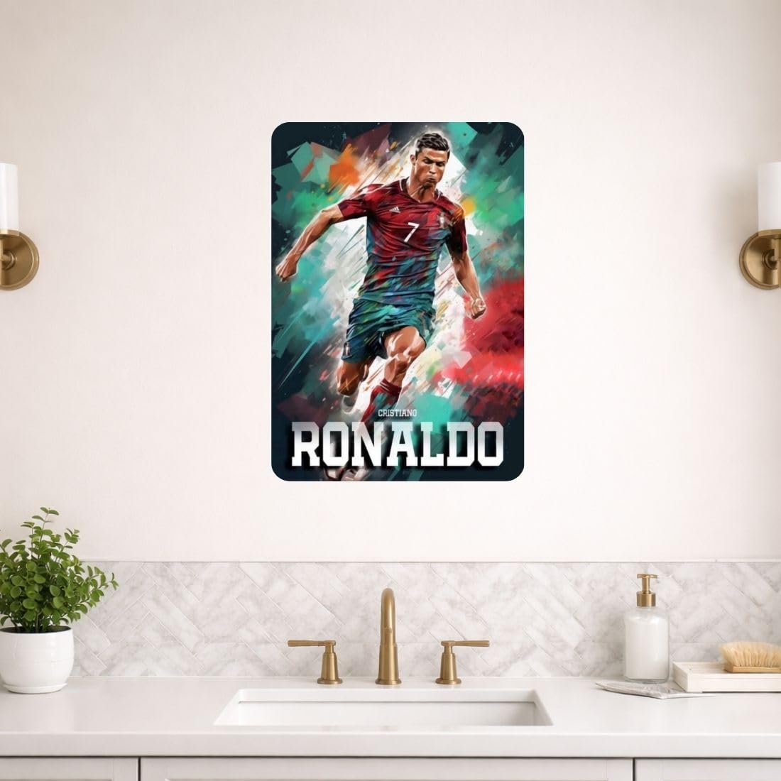 Zesta Ronaldo self-adhesive MDF wooden wall hanging - image 8