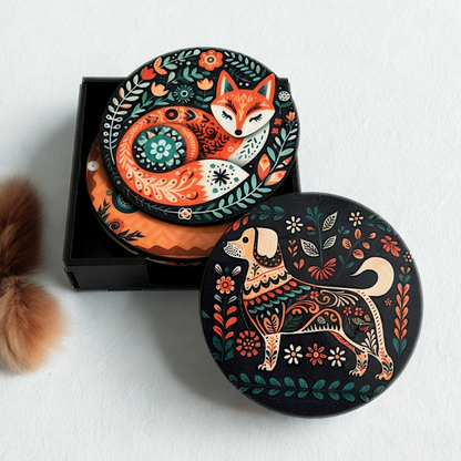 Fruits MDF Printed Coasters Set of 6 with Holder | Waterproof & Durable