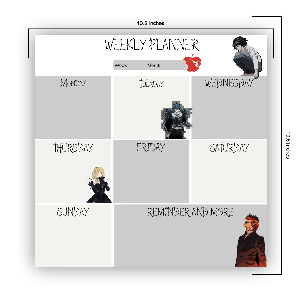 death note magnetic vinyl magnetic vinyl planner feature and material detail