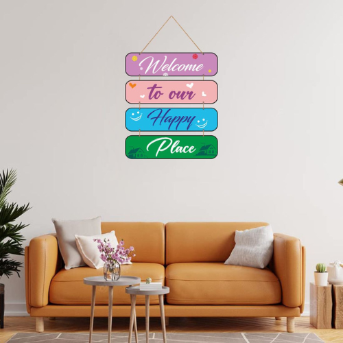 Welcome To Our Happy Place MDF Wall Decor.