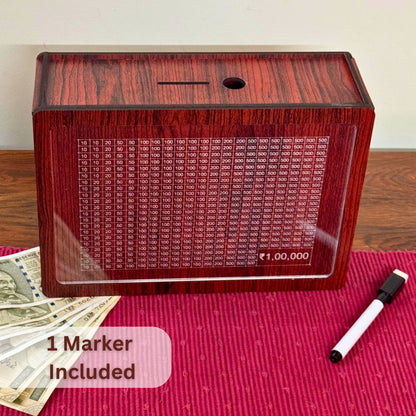 Piggy Bank for Adults with Numbers.