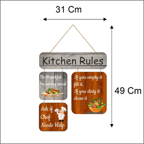 Kitchen Rules MDF Wall Decor.