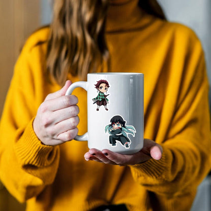 demon slayer waterproof vinyl stickers feature and material detail