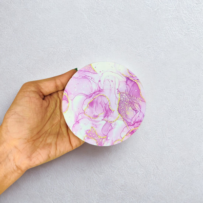 Marble MDF Printed Coasters Set of 6 with Holder | Waterproof & Durable