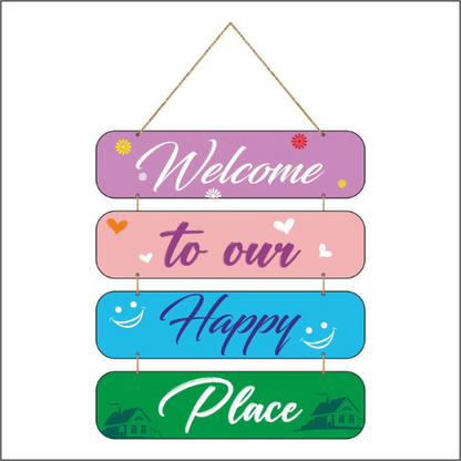 Welcome To Our Happy Place MDF Wall Decor