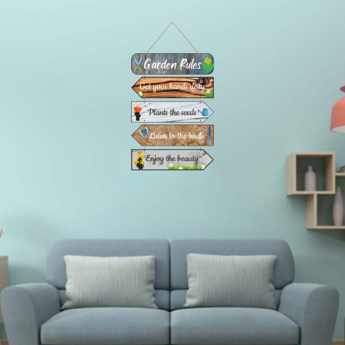 Garden Rules MDF Wall Decor.