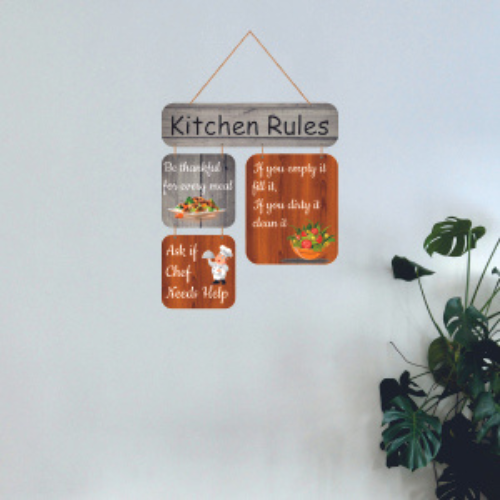 Kitchen Rules MDF Wall Decor.