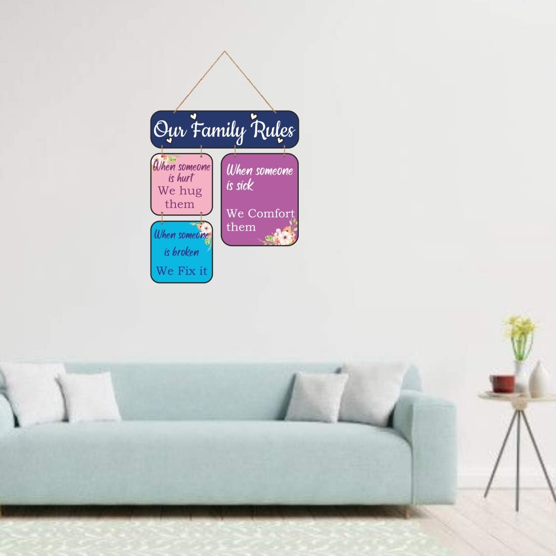 Otidge Family Rules MDF wooden wall hanging - image 5