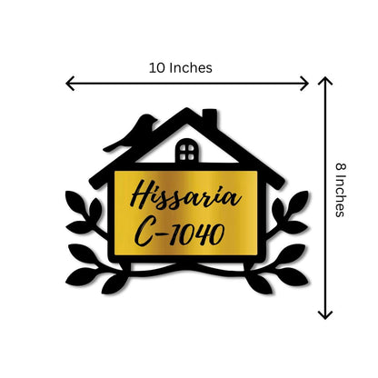 hut custom name plate for home feature and material detail