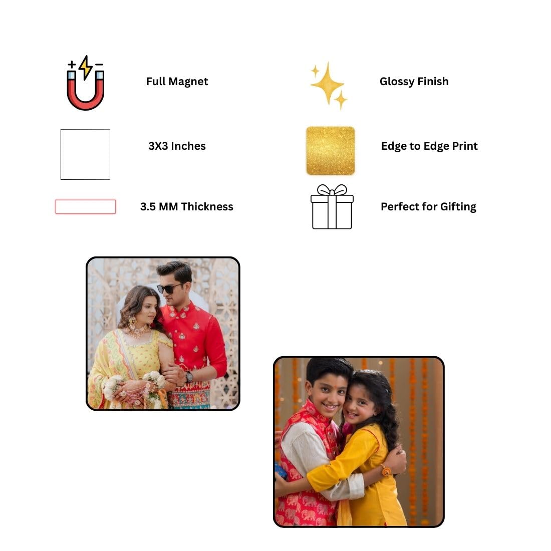 Zesta Square personalised photo fridge magnet - image 3