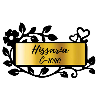 floral custom name plate for home lifestyle use for home entrance door name board