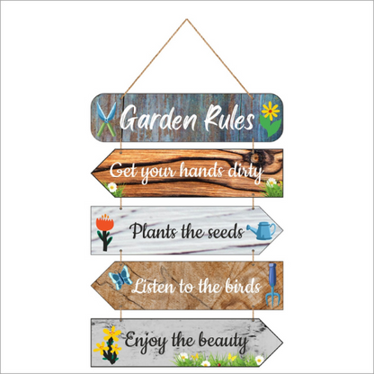 Garden Rules MDF Wall Decor