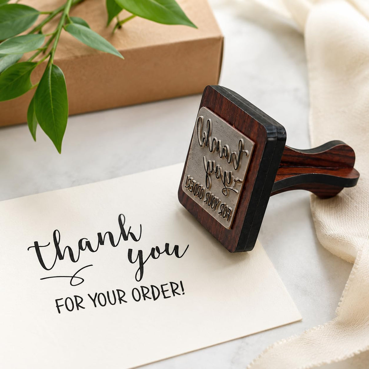 Zesta Thank You for Your Order wooden rubber stamp with black inkpad - image 2