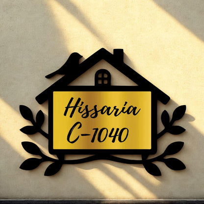 hut custom name plate for home entrance door name board