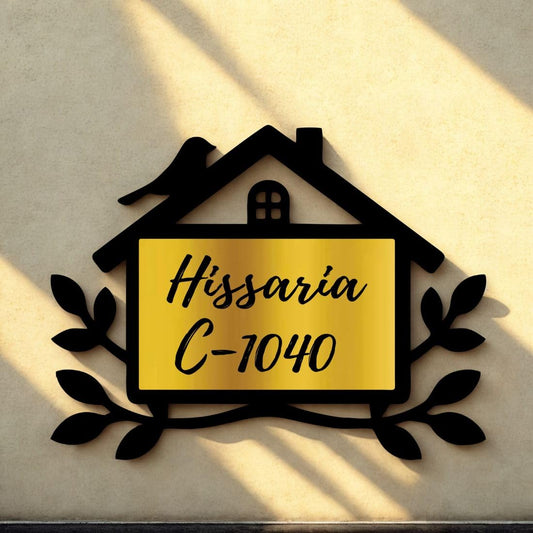 hut custom name plate for home entrance door name board