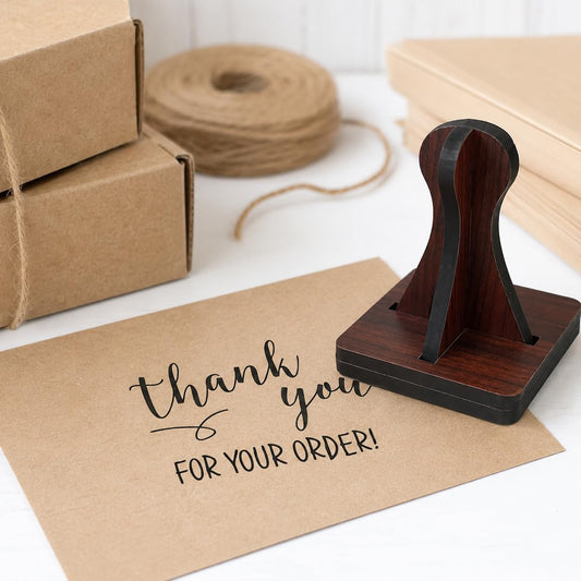 Zesta Thank You for Your Order wooden rubber stamp with black inkpad - image 1