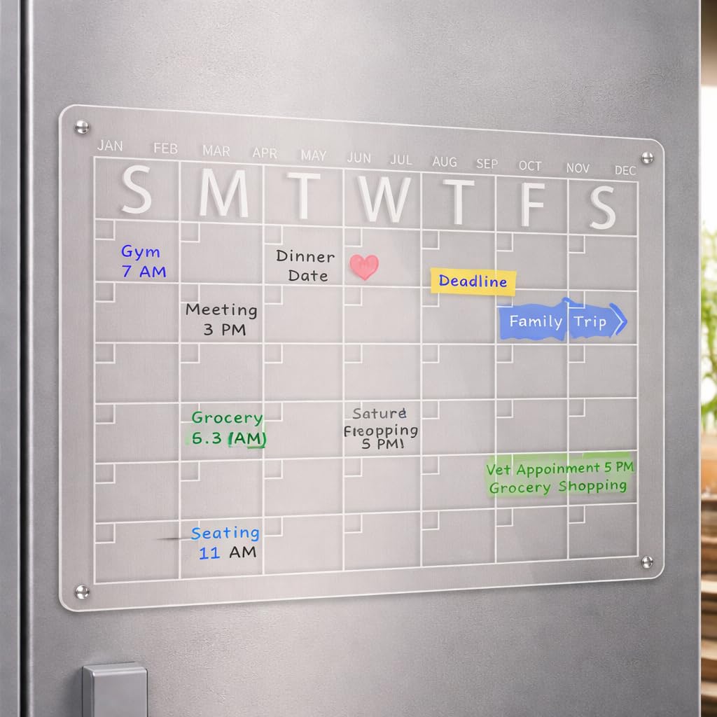 acrylic magnetic acrylic magnetic planner for fridge and office planning