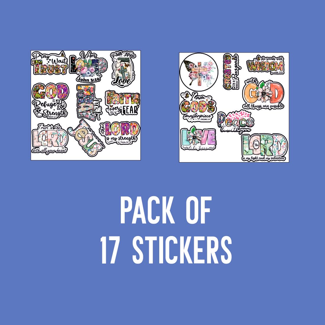 Bible Waterproof Sticker (pack of 17).