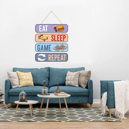 Otidge Eat Sleep Game Repeat MDF wooden wall hanging - image 4
