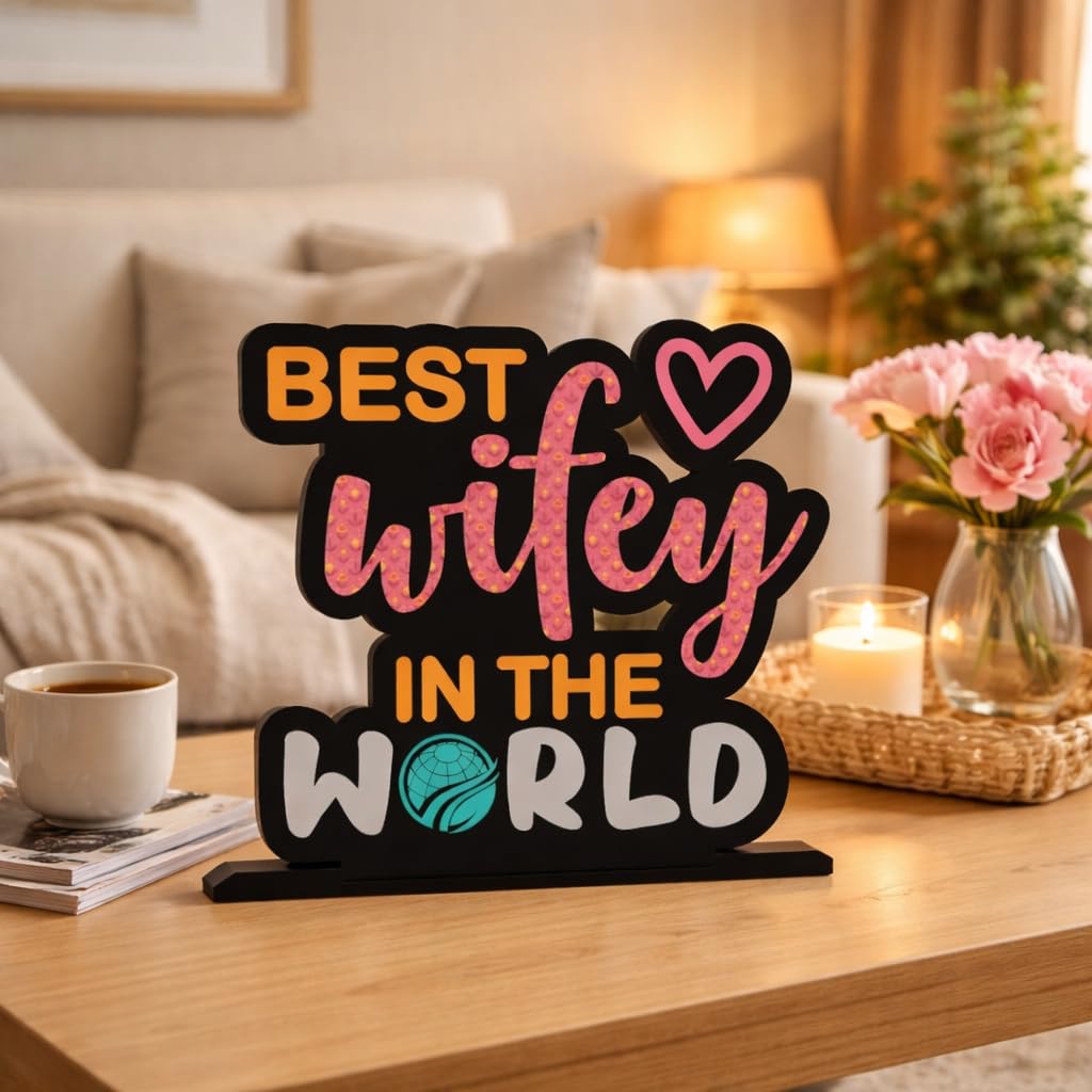 Zesta Best Wifey Wooden Table Top Decor – image 1